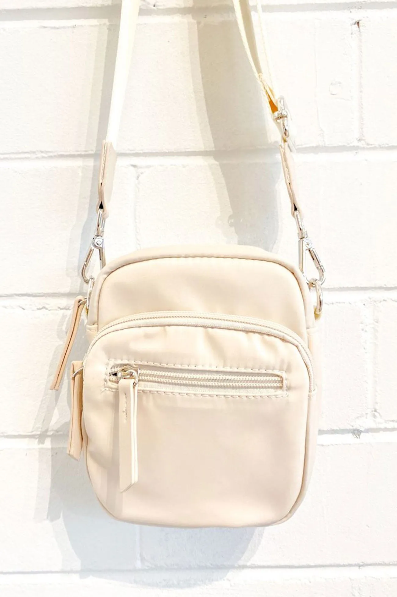 Ziggy Nylon Cross Body Bag Beige