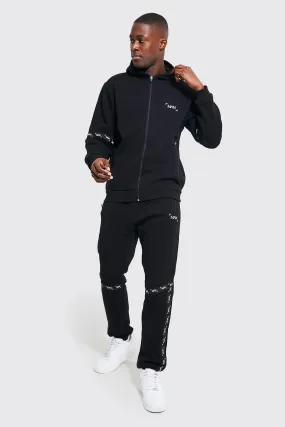 Zip Hooded Tracksuit With Man Tape