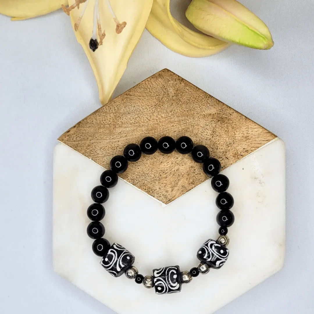 Zulana -  Noire | Sustainable Bracelet | African Recycled Glass