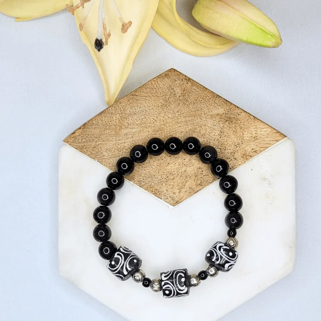 Zulana -  Noire | Sustainable Bracelet | African Recycled Glass